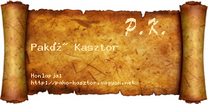 Pakó Kasztor névjegykártya